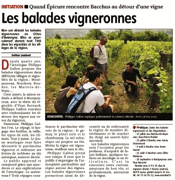 Article de presse Balade vigneronne 2010
